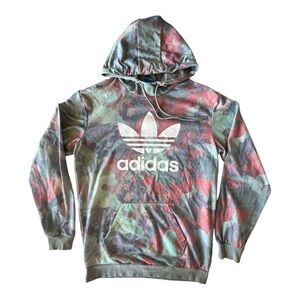adidas Originals Pastel Camo Trefoil Hoodie, Oversized Small